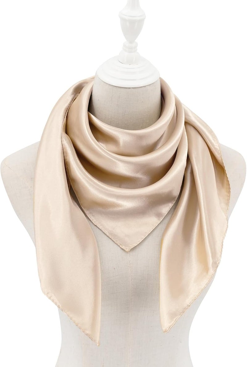 vimate 35" Square Silk Like Head Scarf - Women's Fashion Satin Scarf Bandana for Hair Wrapping at Night. - Image 4